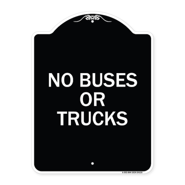 Signmission Driveway No Buses or Trucks Heavy-Gauge Aluminum Architectural Sign, 24" x 18", BW-1824-24128 A-DES-BW-1824-24128 - main